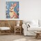 Stupell Industries Whimsical Rabbit on Blue Framed Giclee, design by Sara Culpepper